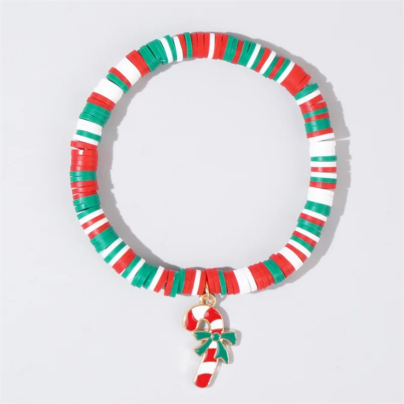 Christmas polymer clay pendant bracelet party New Year holiday accessories - Image 5