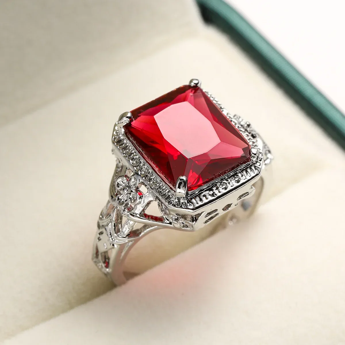 🎅 Early Xmas Sales 🎄 Last Day Discount 🌸Hollow Engraved Flower Wedding Ring for Women - Image 4